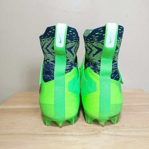 Nike Alpha Menace Elite 2 Flyknit Football Cleats Blue Green Seahawks BV2077-400 - Picture 5 of 7